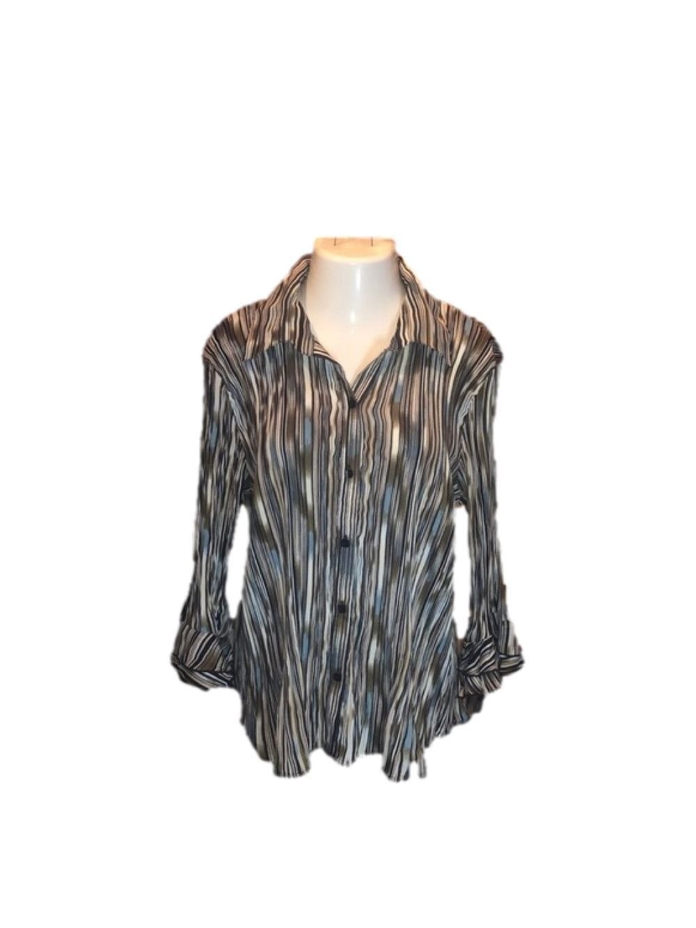 𝅺C.J. BANKS by Christopher & Banks Stylish Flutter Sleeve Blouse Size 1X